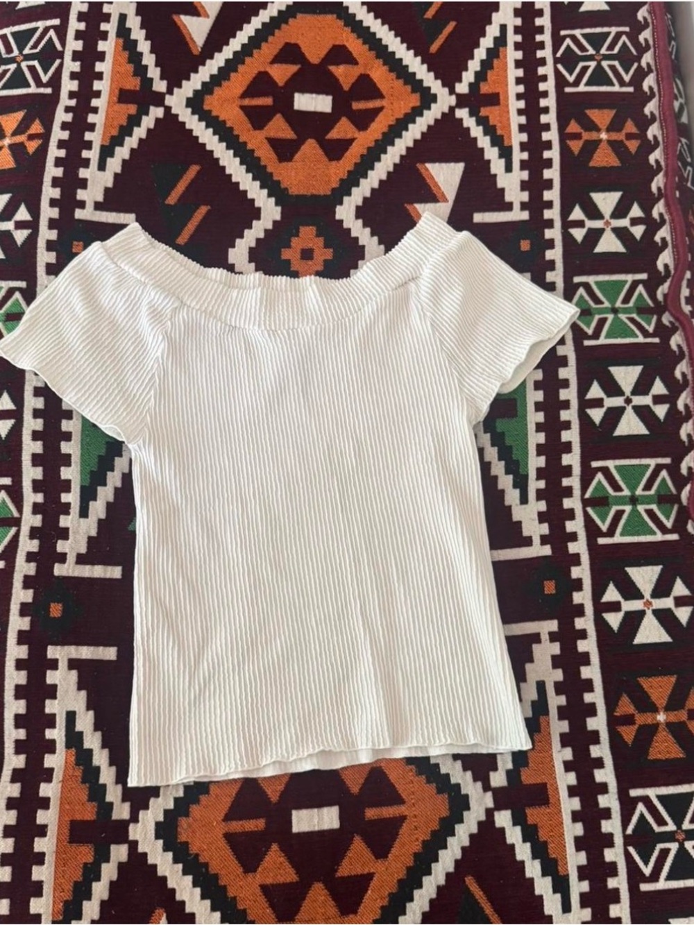 Free People White Off-Shoulder Ribbed Camisole